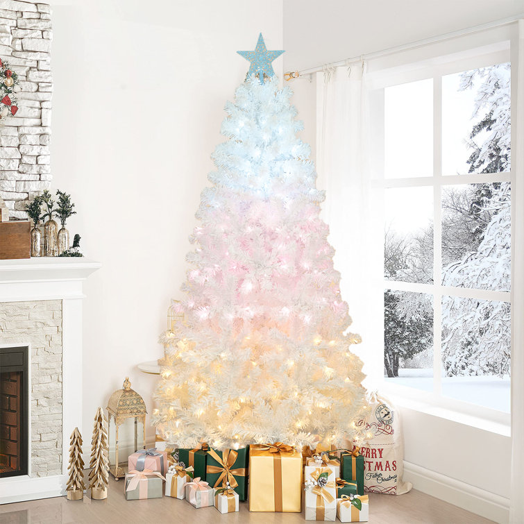 6ft white christmas tree with lights discount